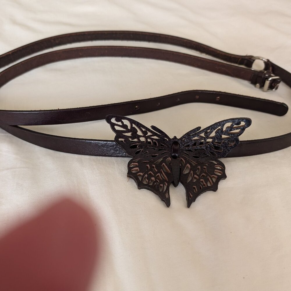 Clements Ribeiro leather double wrap belt; brown; size Medium